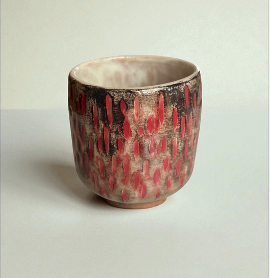 Tazza in Ceramica Fatta a Mano per Rituale del Cacao