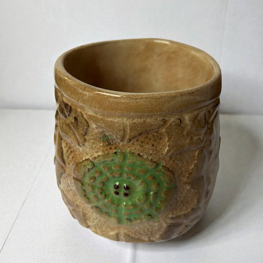 Tazza in Ceramica Fatta a Mano per Rituale del Cacao