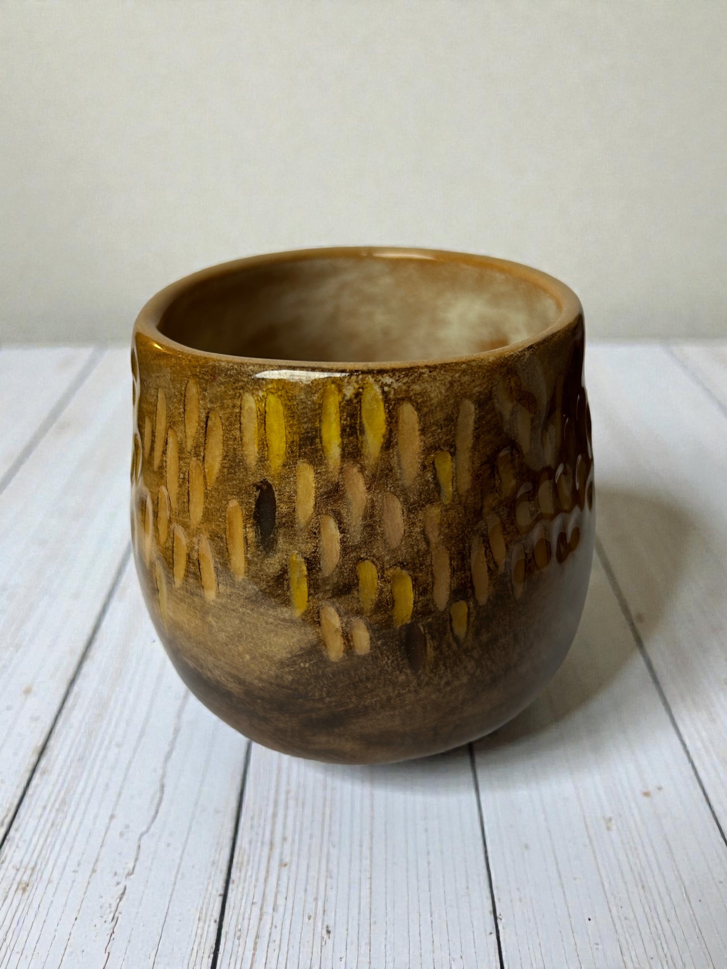 Tazza in Ceramica Fatta a Mano per Rituale del Cacao